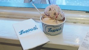 Gooey Vanilla Brownie & Banoffee ice cream [2 scoops (original) for £5.25]  at Yorica in London