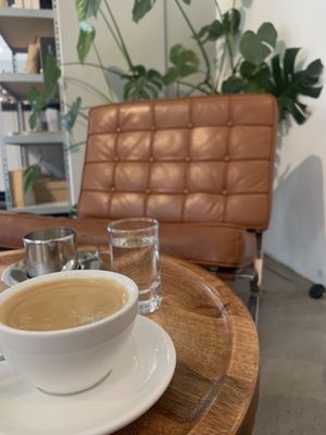 Coffee with almond milk  at Koffie&Koffie in Ede