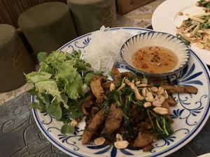 Try this vegan fish 😋!   at Am Vegetarian & Hideaway in Hoi An