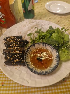 Vegan beef rolls at Am Vegetarian & Hideaway in Hoi An