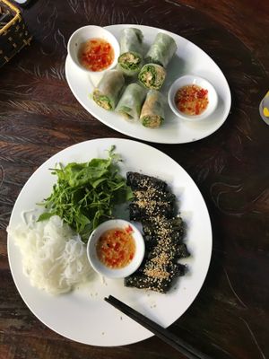 Delicious Vietnamese Spring rolls  at Am Vegetarian & Hideaway in Hoi An
