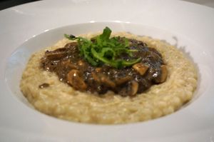 Porcon mushroom risotto.  at Seitan Urban Bistro in Lima