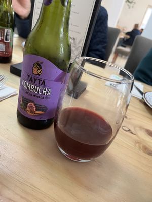 Kombucha de chicha morada  at Seitan Urban Bistro in Lima