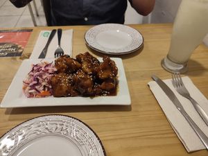 Best BBQ wings (cauliflower) at Seitan Urban Bistro in Lima