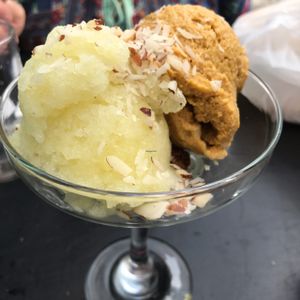 lucamay and pina ice cream at Seitan Urban Bistro in Lima