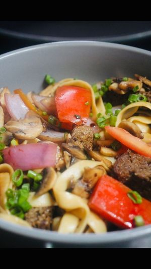 Fettucinni saltado at Seitan Urban Bistro in Lima
