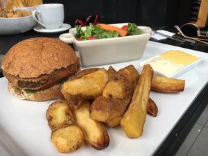 Seitan burger at Seitan Urban Bistro in Lima