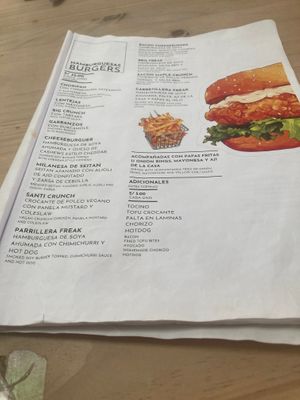 One page of multi-page menu at Seitan Urban Bistro in Lima