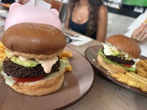 Vegan burgers   at Seitan Urban Bistro in Lima