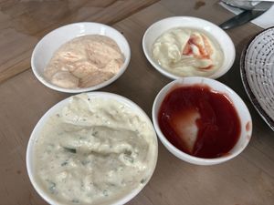 Sauces were delicious, especially tartar  at Seitan Urban Bistro in Lima