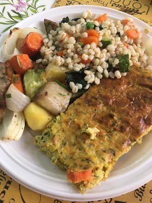 Barley with vegetables and chickpea soufflé  at Dalla Terra al Cielo - Tortona in Turin