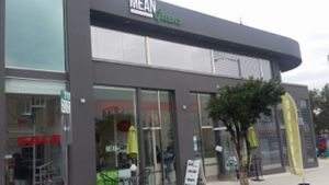 outside at Mean Greens in West Hollywood