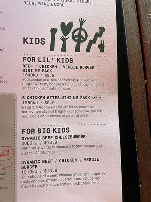 Other veg options for smaller portions   at Grill'd in Maroochydore