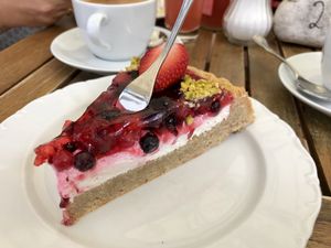 The vegan berry cake  at Cafe Zuckerl in Bamberg