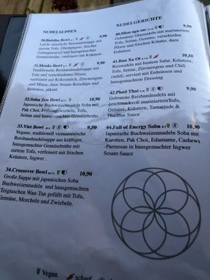 Menu  at Zen House in Berlin