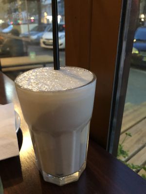 Banana Lassi with peanuts  at Zen House in Berlin