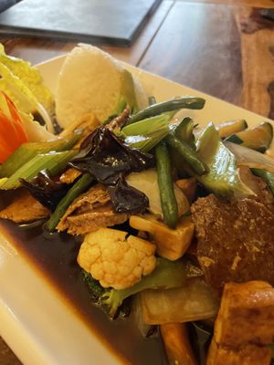 Nahaufnahme Veganes Rindfleisch  at Zen House in Berlin