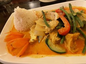 Spicy chicken curry  at Zen House in Berlin