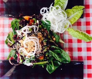 Black Rice Salad with spinach, edamame, peanuts at Zen House in Berlin