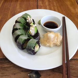 Avocado, cucumber and mushroom. at Zen House in Berlin