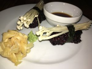 Vegan sushi (mushrooms) at Zen House in Berlin