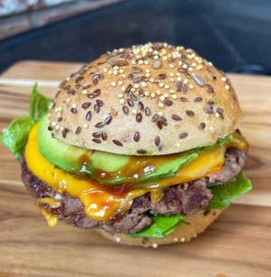 Impossible Burger w/Vegan Cheddar by Vialife at Batata Cafe in Northport