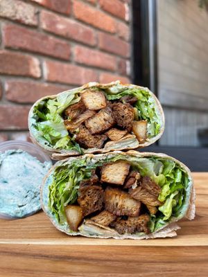 Buffalo Seiten w/Spirulina Bleu Cheese at Batata Cafe in Northport