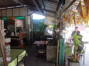 Inside the restaurant at Vegetarian Eatery & Shop in Prachuap Khiri Khan