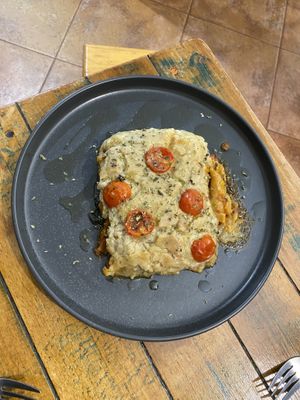 Lentil lasagna   at La Alpargata in Madrid