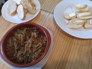 Lebanesse vegetables stew + goat cheese aside at La Alpargata in Madrid