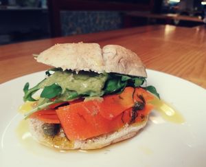 minibocadilo de zanahoria marinada at La Alpargata in Madrid