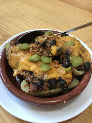 Patata rellena de chili  at La Alpargata in Madrid
