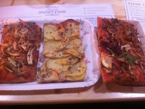 3 big slices of vegan pizza for me. at MADENITALY in Copenhagen