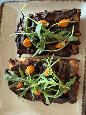 Charred mushroom pizzaa  at MADENITALY in Copenhagen