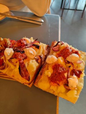 N'duja, onion and potato at MADENITALY in Copenhagen