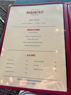 Brunch Menu Part 1  at MADENITALY in Copenhagen