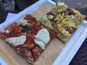 Close up of two slices at MADENITALY in Copenhagen