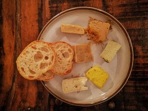 Half cheese plate, vegan cheese from France and Italy  at MADENITALY in Copenhagen