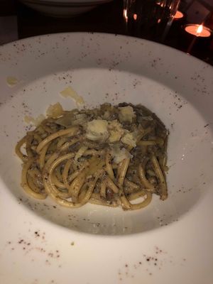 Mushroom pasta at MADENITALY in Copenhagen