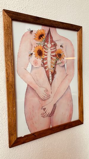 Vegan art hanging on their walls  at MADENITALY in Copenhagen