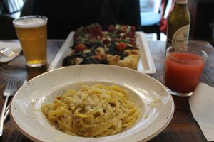 Pizza and pasta at MADENITALY in Copenhagen