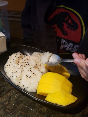 Top it off with mango sticky rice! at Muse Thai Bistro in Manchester