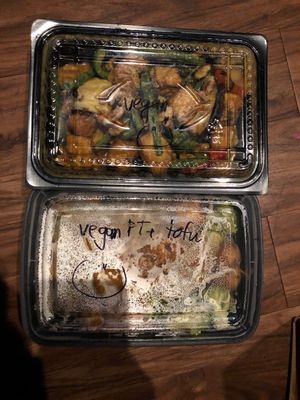 Clearly labeled as vegan ⚡️ at Muse Thai Bistro in Manchester