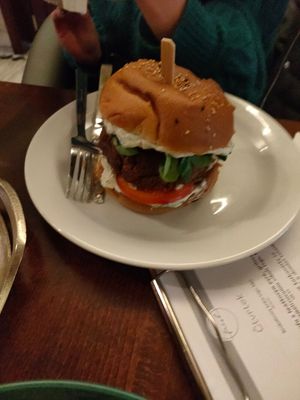 Burger (the steak was good and original) at Fresh Bistro Coffee in Pardubice