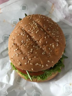 VegAn falafel burger at MonkeyFood in Minsk