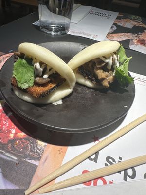 Mixed mushrooms bao buns  at Wagamama - Ealing Broadway in West London