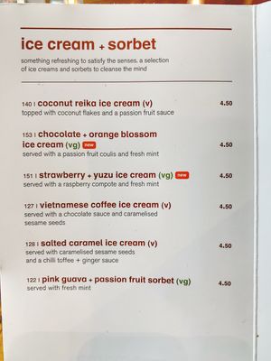 Ice cream + sorbet at Wagamama - Ealing Broadway in West London