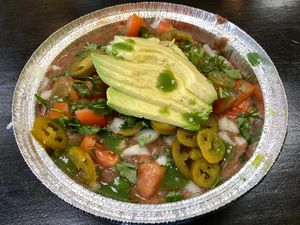 Brazilian pinto bean and rice bowl at Wholesome Cafe in Cottonwood