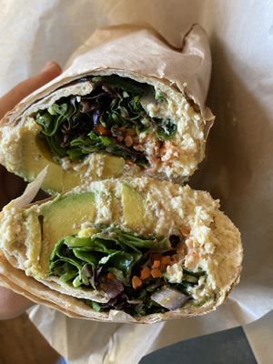 Hummus avocado wrap  at Wholesome Cafe in Cottonwood