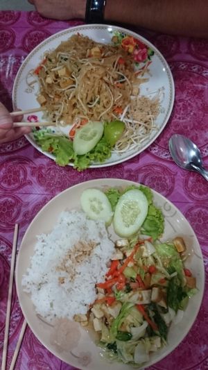 Pad Thai & Vegetables, tofu and rice  at Rung Ruang in Koh Lanta